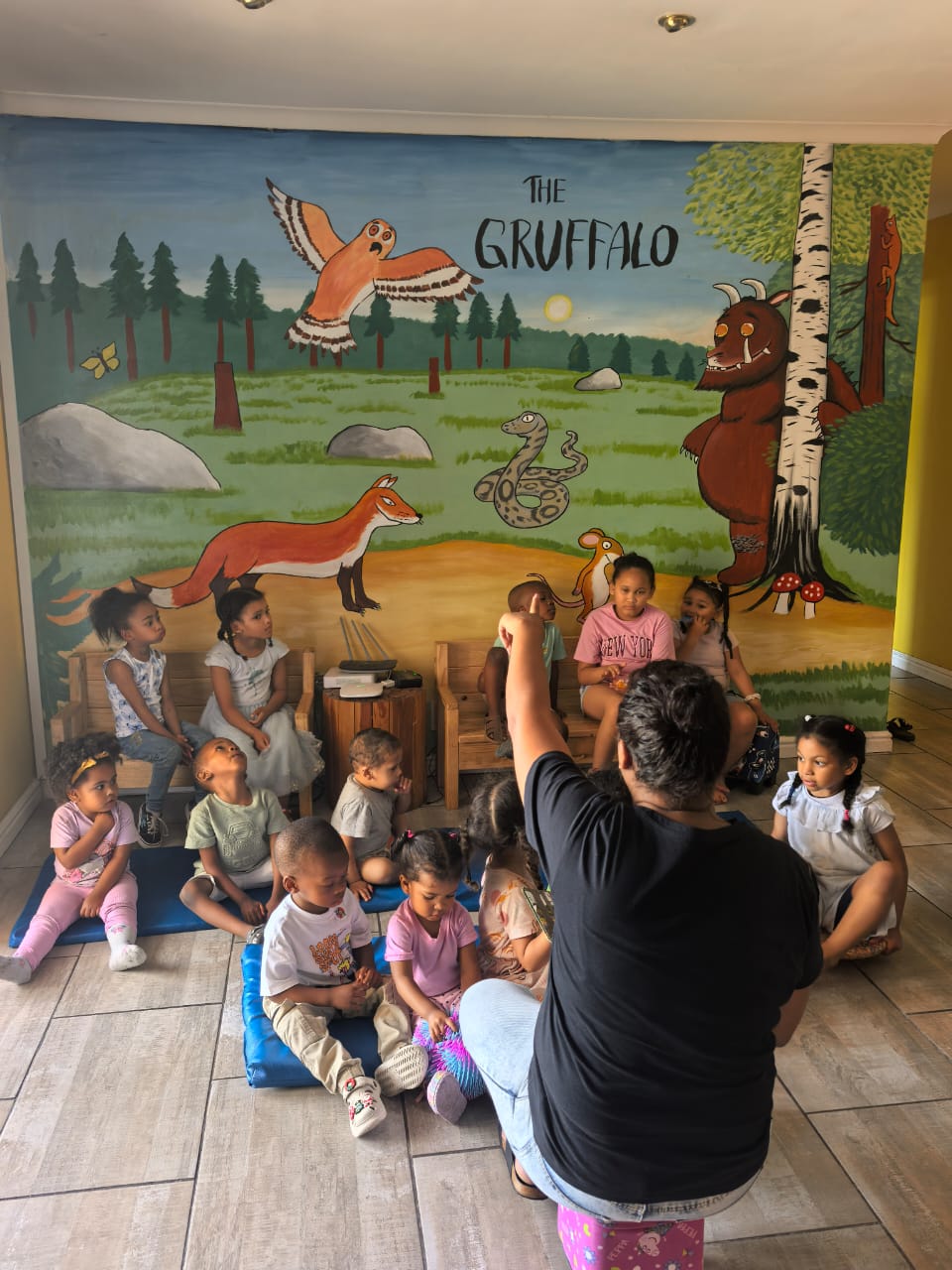Children engaged in story time